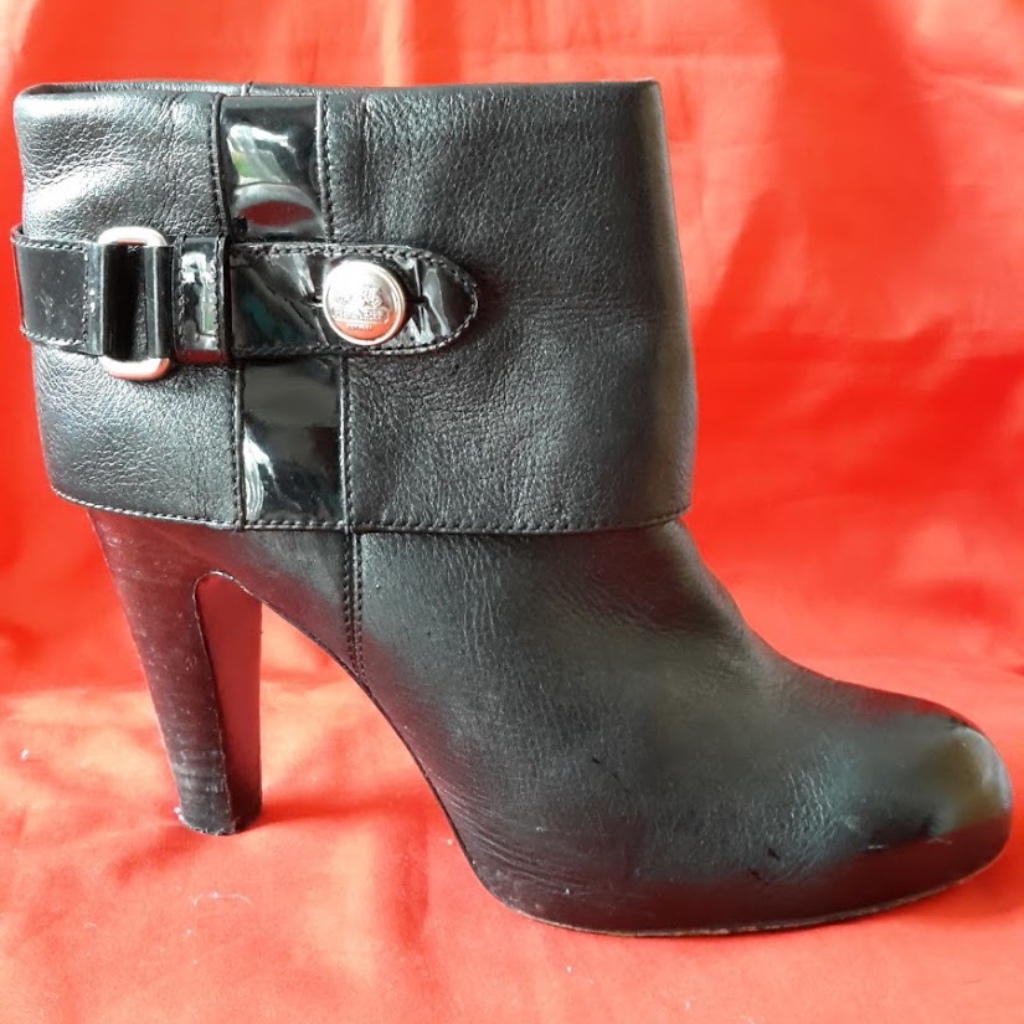 Coach Black Leather Booties Size 8.5